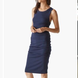Michael Star’s Demi Ruched Tank Dress Navy Blue Size XL